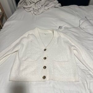 H&M Cream Button-Up Cardigan